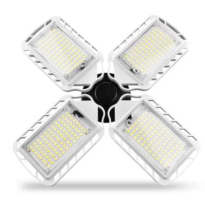 Manufacturer New Upgrade Super Bright Four Leaf Garage Light Deformable E26 E27 60W 6000LM 6500K Led Bulb